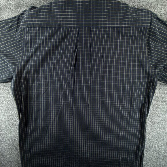 Viyella Green Blue Check Button Up Shirt Medium Cotton USA Made Long Sleeve - Picture 15 of 15
